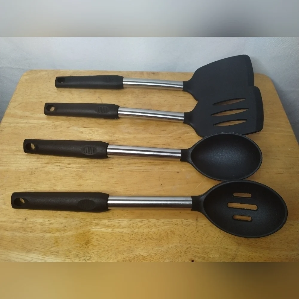 New 4pc Silicone Kitchen Utensils Spoon, Spatula Set